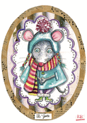 Souris rieuse en hiver color&eacute;